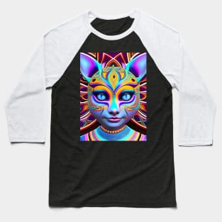 Catgirl DMTfied (10) - Trippy Psychedelic Art Baseball T-Shirt